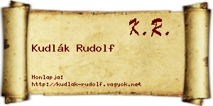 Kudlák Rudolf névjegykártya
